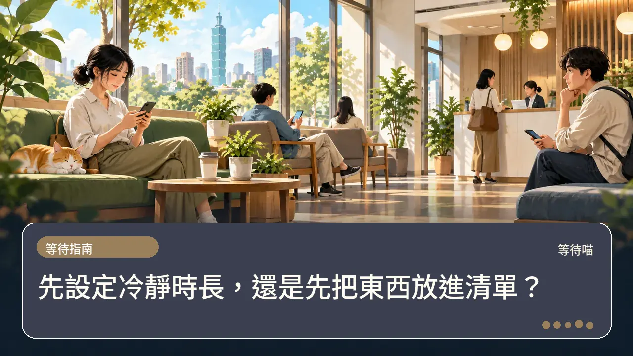 先設定冷靜時長，還是先把東西放進清單？主題插畫