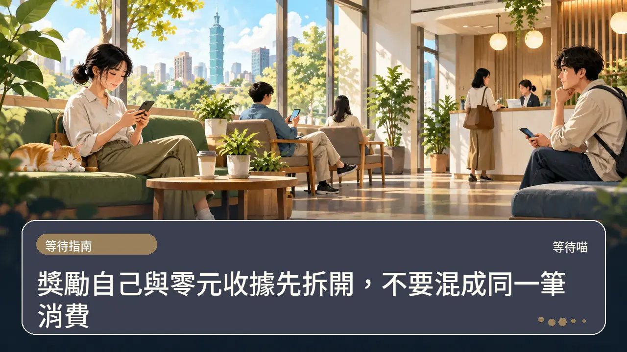 獎勵自己與零元收據先拆開,不要混成同一筆消費主題插畫