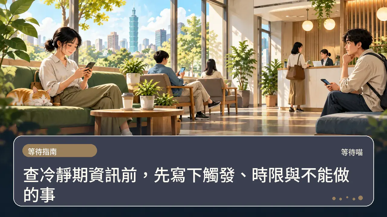 查冷靜期資訊前,先寫下觸發、時限與不能做的事主題插畫